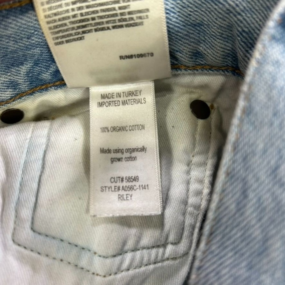 Agolde Womens 25 Riley High Rise Straight Leg Fit Jeans Light Blue Denim Casual - Picture 7 of 13